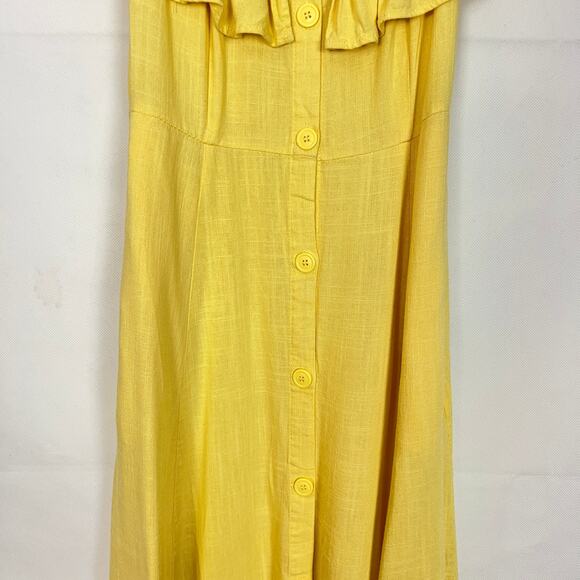 Forever 21 Linen Blend Off-Shoulder Button Down Dress - Picture 5 of 13